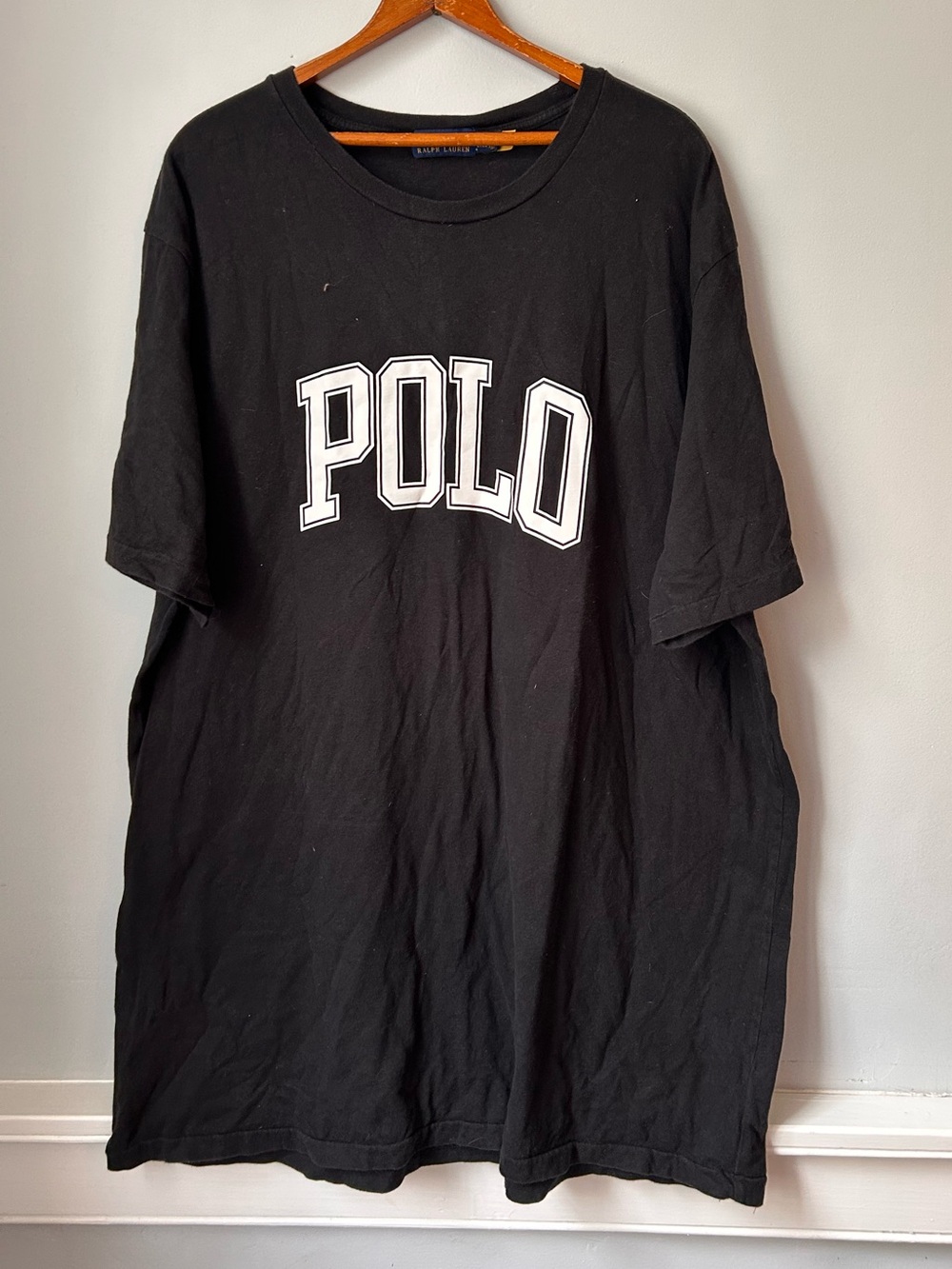 Polo Ralph Lauren Shirt Mens 2XLT Black Classic Fit POLO Spell Out Graphic